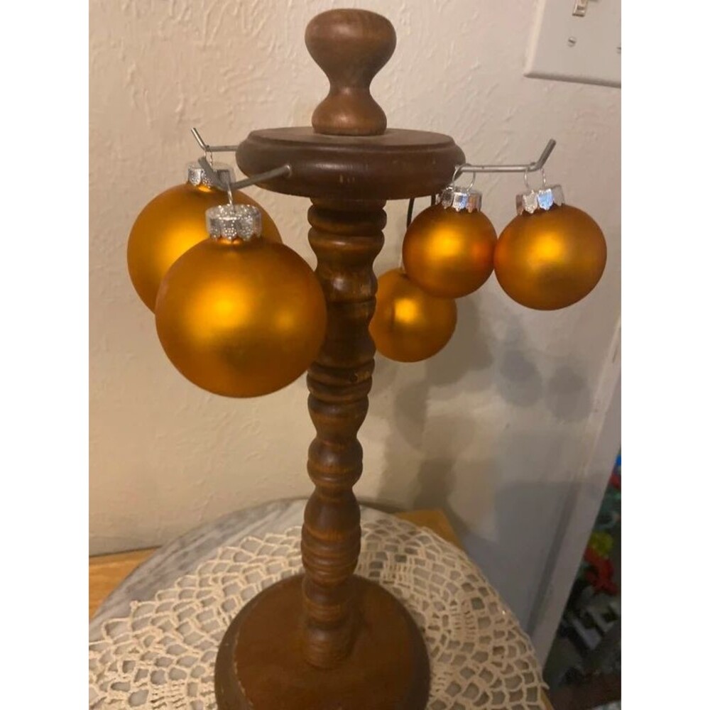 Vintage Rauch Matte Gold Glass Christmas Ball Ornaments
